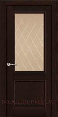 Межкомнатная дверь Ситидорс Энигма-1 стекло бронзовое ромб Венге