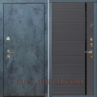 Входная дверь Лекс New Line Бетон серый №121 Софт грей (черная вставка)