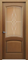Межкомнатная дверь Карелия 104 стекло белое Орех