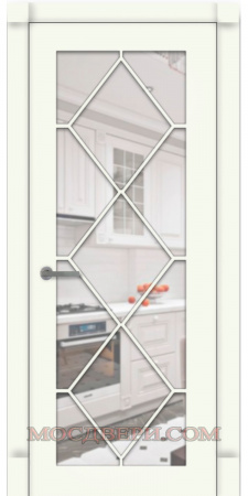 Межкомнатная дверь Ситидорс Версаль-3 эмаль стекло триплекс белое RAL 9010