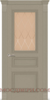 Межкомнатная дверь Ситидорс Crystal-3 стекло Ромбы бронза soft Ясень Грей