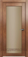 Межкомнатная дверь Status Optima 125 стекло сатинато бронза Анегри