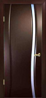 Межкомнатная дверь Ситидорс Жемчуг-1 стекло белый триплекс Венге