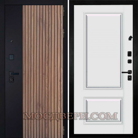 Входная дверь Легион Орех Коньяк №55 Вероника-1 эмаль белая