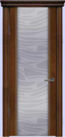 Межкомнатная дверь Палермо-3 стекло Раунда белое Темный орех тон 1