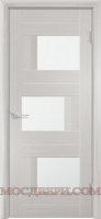 Межкомнатная дверь Модель S 28 стекло белое сатинато ПВХ лиственница беленая