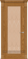 Межкомнатная дверь Ситидорс Малахит-4 New Profile стекло бронза гравировка ромбы Дуб медовый