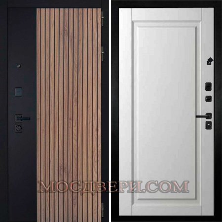 Входная дверь Легион Орех Коньяк №120 Эмаль белая