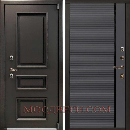 Super термо дверь Айсберг №121 Софт грей (черная вставка)