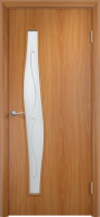 Межкомнатная дверь Тип С-10 Стекло Сатинато с фьюзингом Итальянский орех