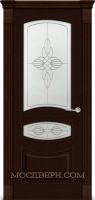 Межкомнатная дверь Ситидорс Топаз-2 стекло белое гравировка юлия Венге