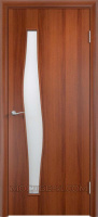 Межкомнатная дверь Verda Тип С-10 стекло сатинато Итальянский орех