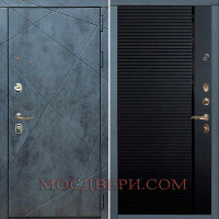 Входная дверь Лекс New Line Бетон серый №115 Черный кварц (черная вставка)