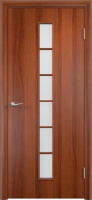 Межкомнатная дверь Тип С-12 Стекло Сатинато Итальянский орех