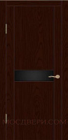 Межкомнатная дверь Ситидорс Турин-1 Стекло черный триплекс Ясень шоколад
