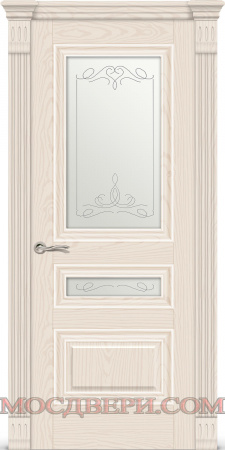 Межкомнатная дверь Ситидорс Элеганс-2 стекло бронза гравировка мечта Ясень крем