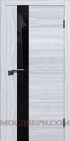 Межкомнатная дверь Verda экошпон Лестер 2 стекло черное Серый