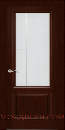 Межкомнатная дверь Ситидорс Малахит-1 klassik стекло гравировка Клетка Ясень шоколад