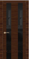Межкомнатная дверь Ситидорс Ультра-2 стекло лакобель черное Американский орех