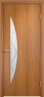 Межкомнатная дверь Verda Тип С-06 стекло сатинато с фьюзингом Миланский орех