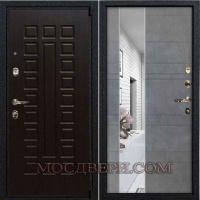 Входная дверь Лекс 4а Неаполь №97 бетон серый с зеркальной вставкой
